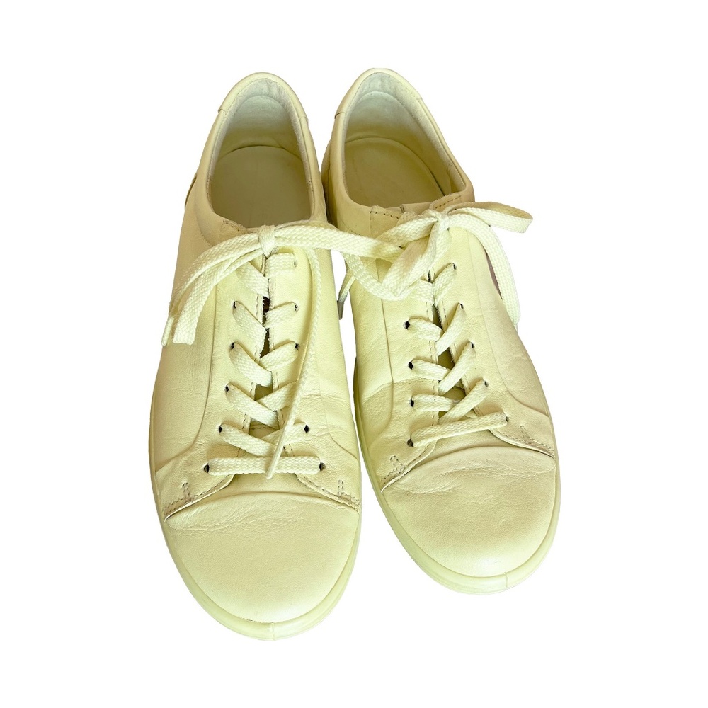 Leather Sneakers in Butter Yellow